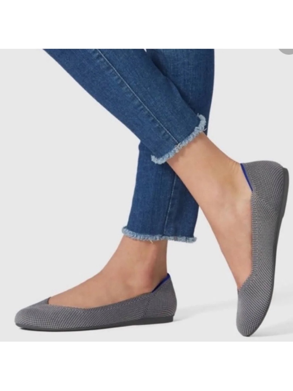 NEW* Rothy's The Flat Womens Ballet Charcoal Gray Knit Slip On Shoes Outdoor 11